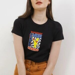 Limited Edition Vans Black Tee with Colorful Haribo Graphic